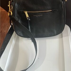 Marc Jacobs Black Crossbody Bag with Gold Accents